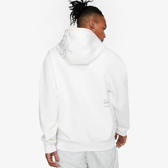 Jordan White Hoodie with Gray Sleeve Print - Picture 5 of 12